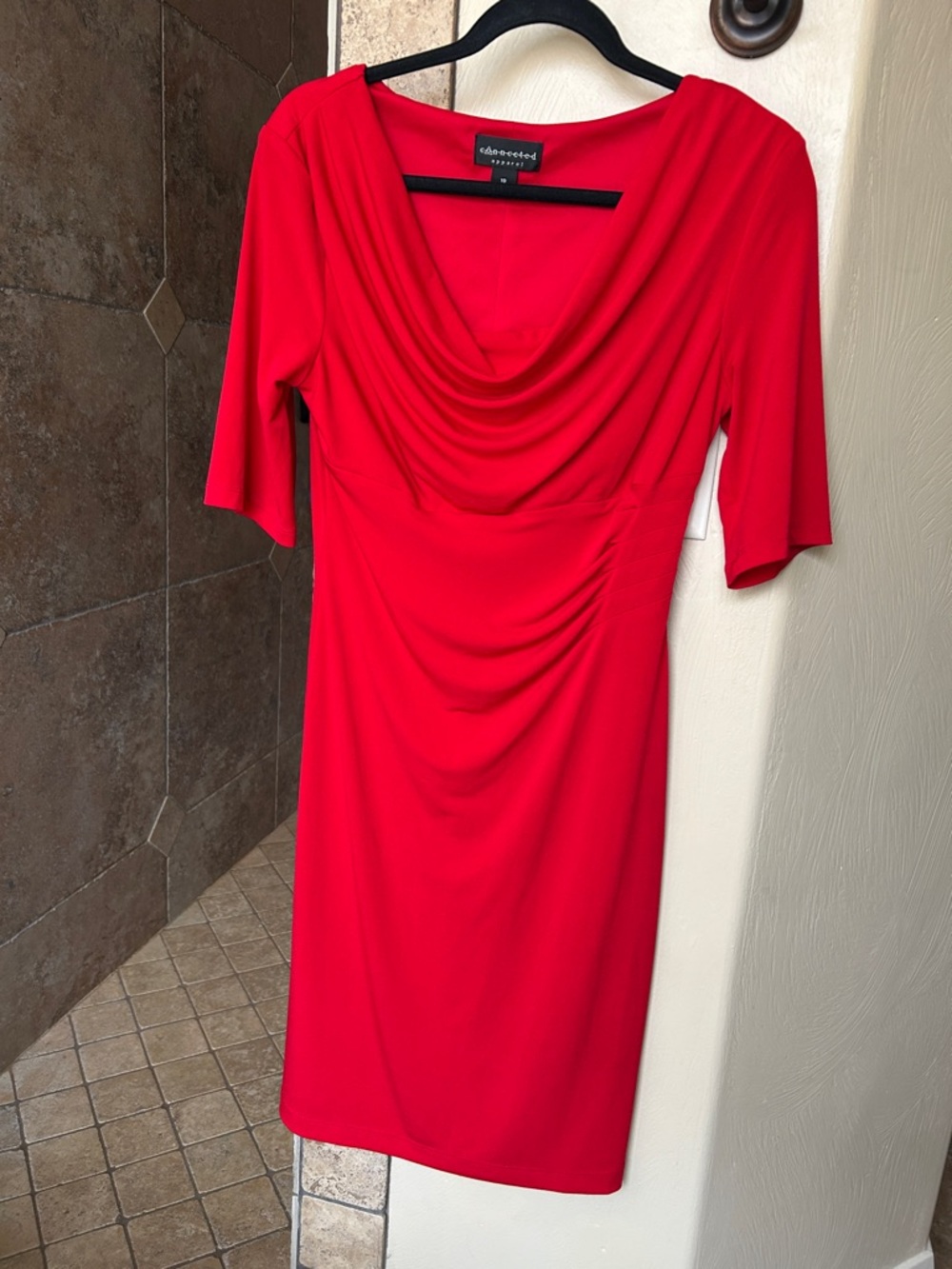 Connected apparel women’s 2/4 sleeve red dress size 10